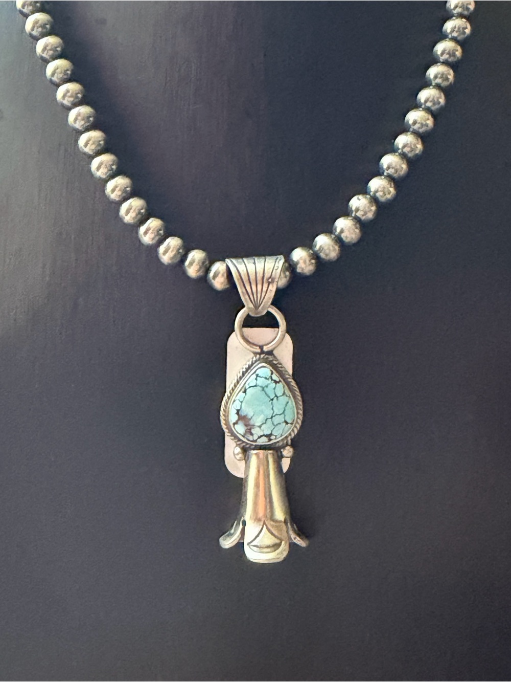 Golden Hills Sharon McCarthy Navajo Teardrop Pendant Necklace